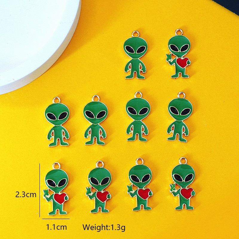 Jewelry Making Accessories - 10pcs Simple Alien Alloy Drip Oil