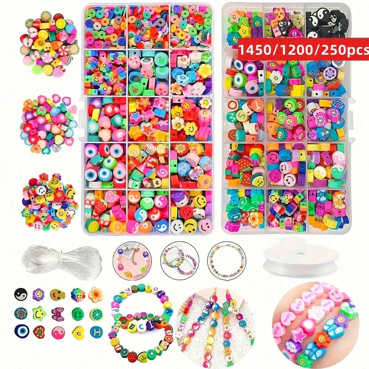 Jewelry Making Wire - 1450/1200/250pcs Polymer Clay Beads Set, Box,