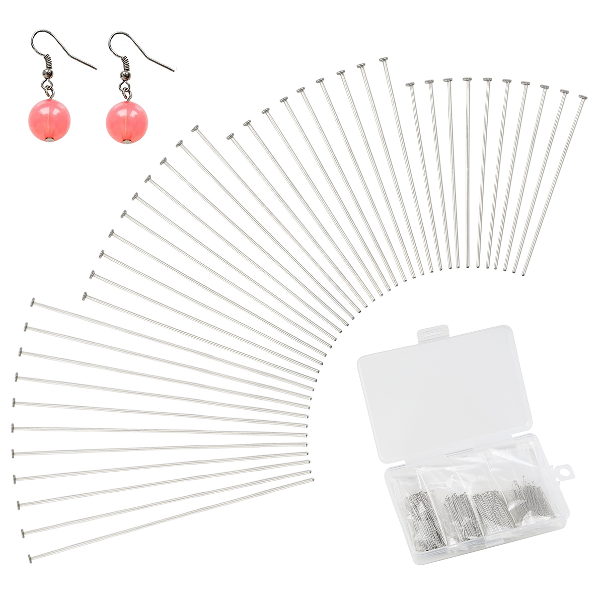 Beading Needle Fine - 400pcs/box 35-50mm Stainless Steel Flat Pin,