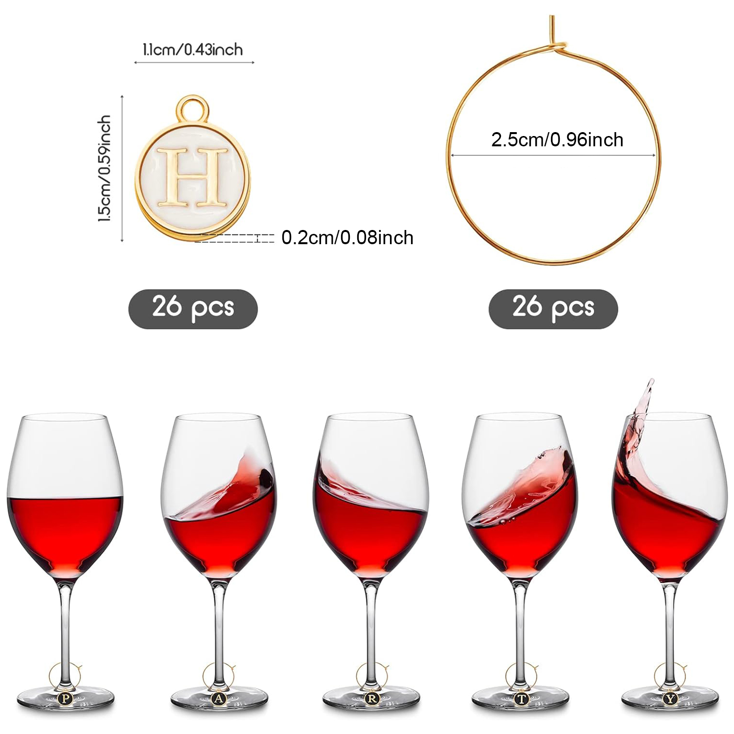 26Pcs Wine Charms for Stem Gla - đánh giá và giá Jewelry Making Glasses