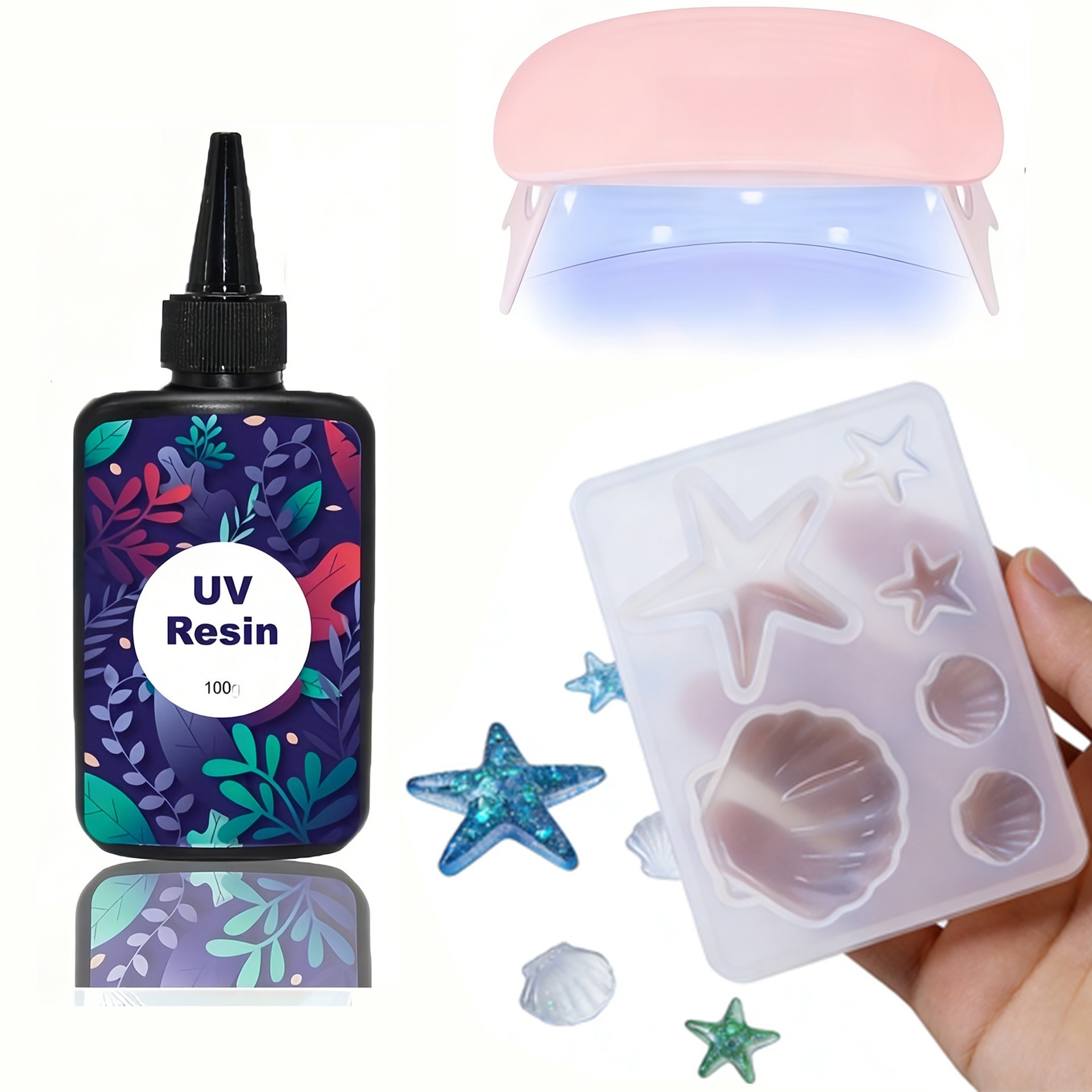 DIY Ocean Theme Crystal Epoxy  - đánh giá và giá Jewelry Making Uv Resin Kit