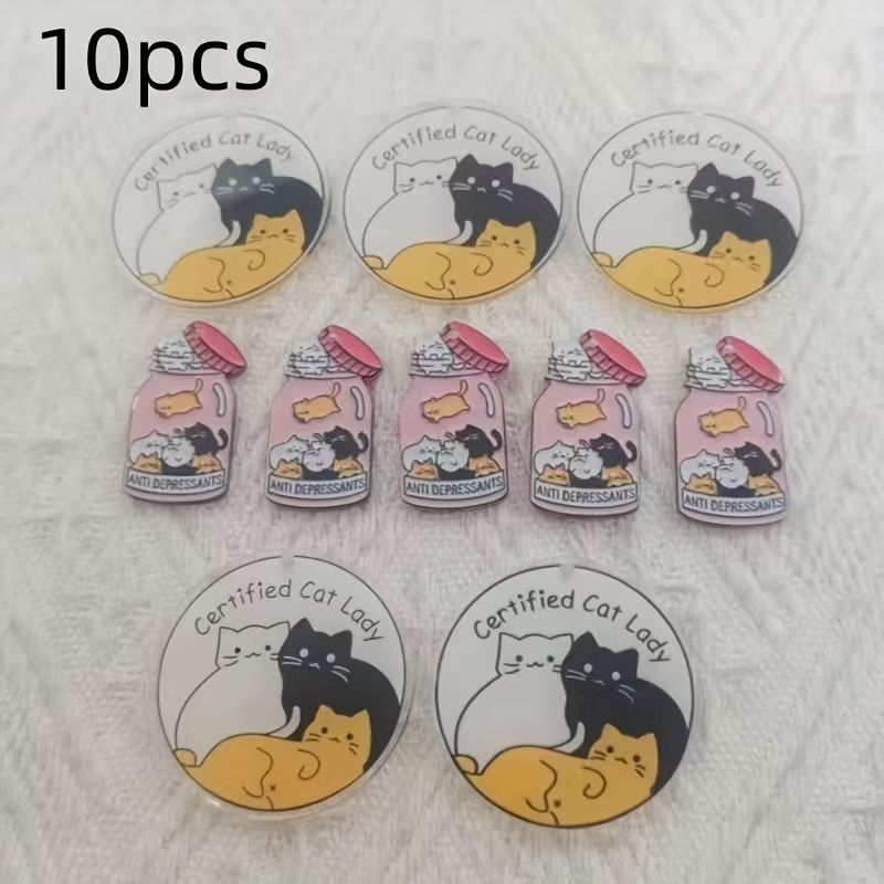 10pcs acrylic cute cat pendant - đánh giá và giá Jewelry Making Accessories