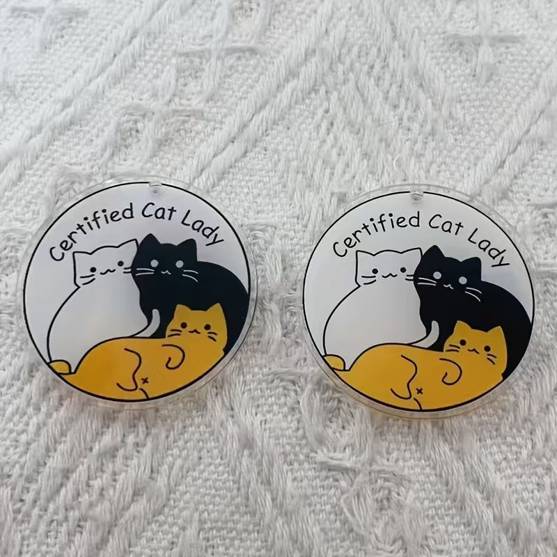 10pcs acrylic cute cat pendant - đánh giá và giá Jewelry Making Accessories