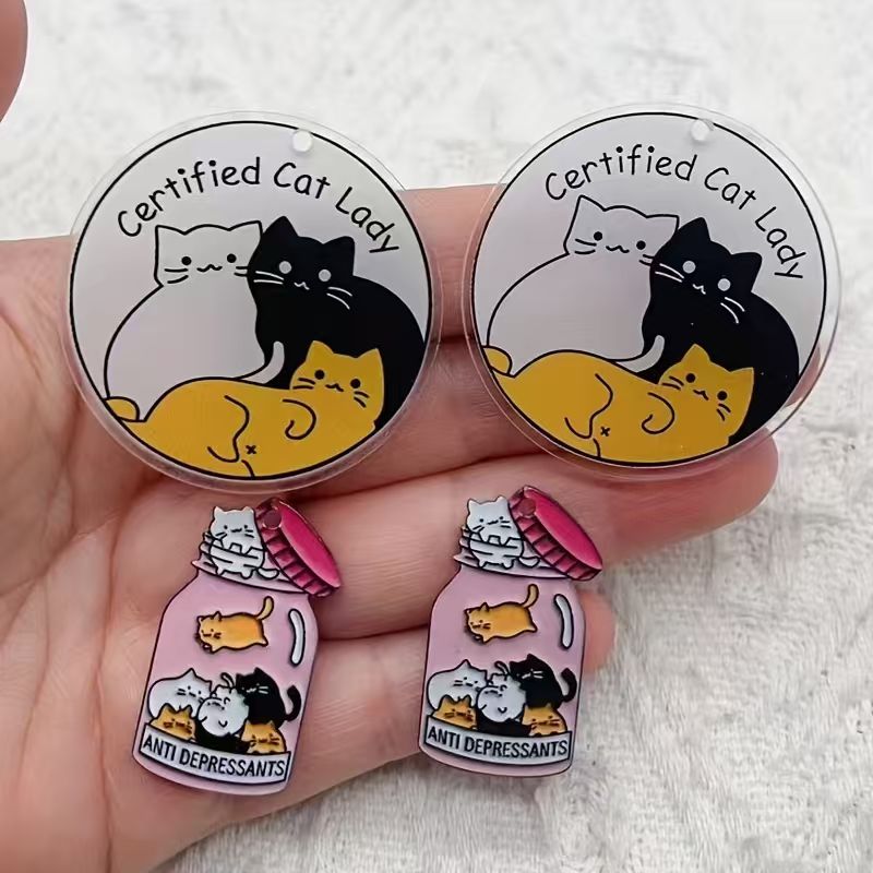 10pcs acrylic cute cat pendant - đánh giá và giá Jewelry Making Accessories
