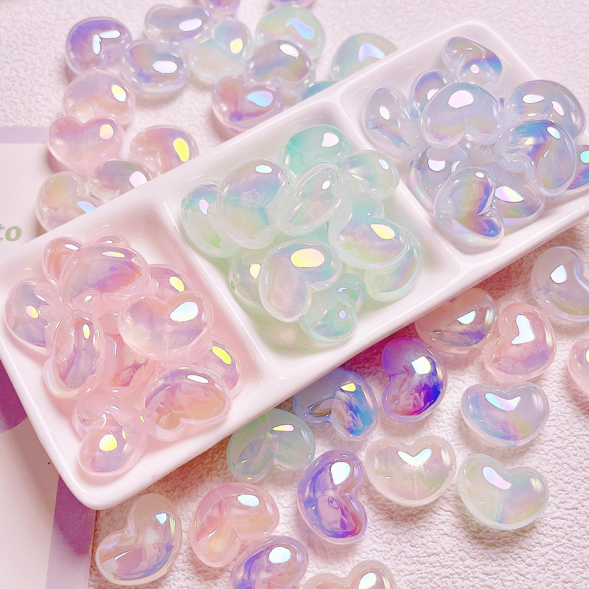 10Pcs Heart Transparent Glitte - đánh giá và giá Jewelry Making Ideas With Beads