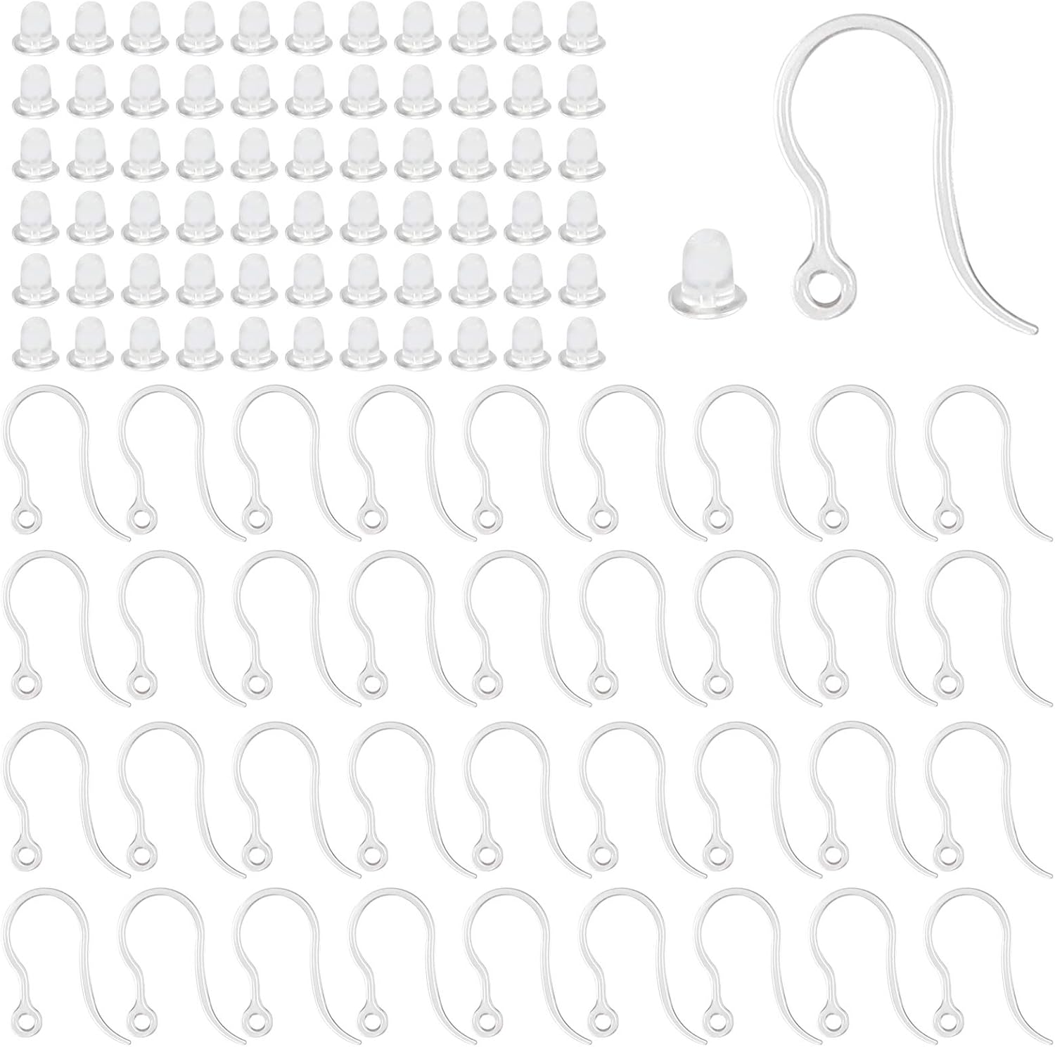 40pcs Clear Plastic Earring Ho - đánh giá và giá Jewelry Making Wire